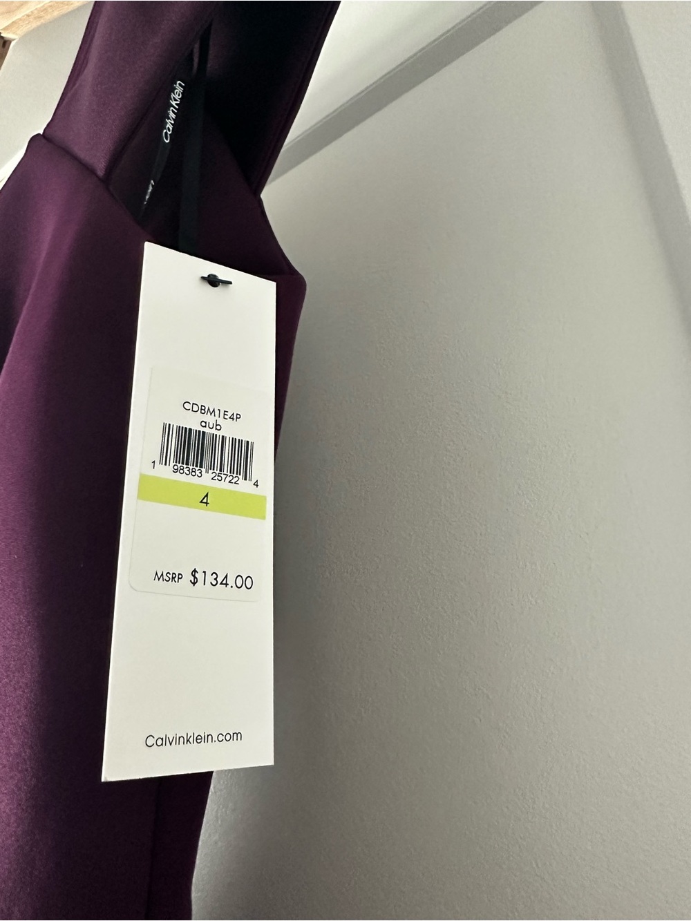 💜 NWT! Purple CALVIN KLEIN Scuba Cap Sleeve Sheath Dress - Size 4 - Picture 8 of 11